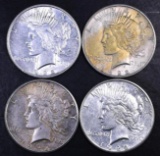 Group of (4) 1922 S Peace Silver Dollars.