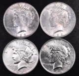 Group of (4) 1923 P Peace Silver Dollars.