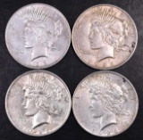 Group of (4) 1926 D Peace Silver Dollars.