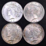 Group of (4) 1923 P Peace Silver Dollars.