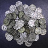 Group of (100) Jefferson War Nickels.