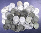 Group of (100) Jefferson War Nickels.