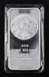 Buffalo Design 10oz. .999 Fine Silver Ingot / Bar.
