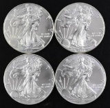 Group of (4) American Silver Eagle 1oz.