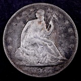 1855 P Arrows Seated Liberty Silver Half Dollar.