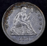 1876 CC Seated Liberty Silver Quarter.