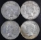 Group of (4) 1923 D Peace Silver Dollars.