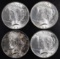 Group of (4) 1922 P Peace Silver Dollars.