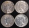 Group of (4) 1922 S Peace Silver Dollars.