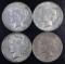 Group of (4) 1923 D Peace Silver Dollars.