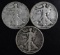 Group of (3) Walking Liberty Silver Half Dollars.