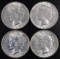 Group of (4) 1922 S Peace Silver Dollars.