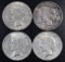 Group of (4) 1926 S Peace Silver Dollars.