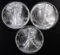 Group of (3) 1991 American Silver Eagle 1oz.