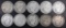 Group of (10) Barber Silver Half Dollars.