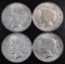 Group of (4) 1925 S Peace Silver Dollars.