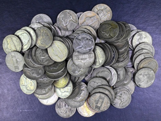 Group of (100) Jefferson Silver War Nickels.