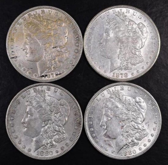 Group of (4) Morgan Silver Dollars.