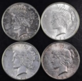 Group of (4) 1922 S Peace Silver Dollars.