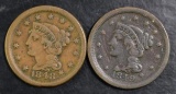 Group of (2) Braided Hair Large Cents.