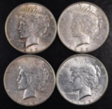 Group of (4) 1922 S Peace Silver Dollars.