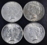 Group of (4) 1922 S Peace Silver Dollars.