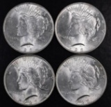 Group of (4) 1923 P Peace Silver Dollars.