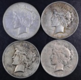 Group of (4) 1926 D Peace Silver Dollars.