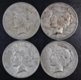 Group of (4) 1926 D Peace Silver Dollars.