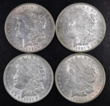 Group of (4) 1921 P Morgan Silver Dollars.