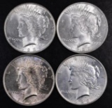 Group of (4) 1923 P Peace Silver Dollars.