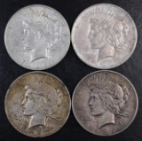 Group of (4) 1926 D Peace Silver Dollars.