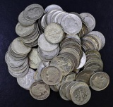 Group of (100) Roosevelt Silver Dimes.