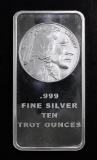 Buffalo Design 10oz. .999 Fine Silver Ingot / Bar