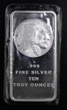 Buffalo Design 10oz. .999 Fine Silver Ingot / Bar