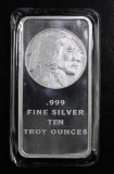 Buffalo Design 10oz. .999 Fine Silver Ingot / Bar