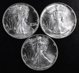Group of (3) 1991 American Silver Eagle 1oz.