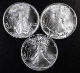 Group of (3) 1991 American Silver Eagle 1oz.