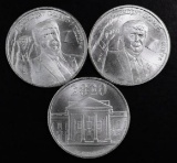 Group of (3) 2020 Donald Trump 1oz. .9999 Fine Silver Rounds.