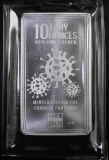 Envela Covid-19 Pandemic Design 10oz. .999 Fine Ingot / Bar.