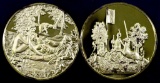 Group of (2) Franklin Mint Greatest Masterpiece Solid Sterling Silver / 24K Gold Plated.