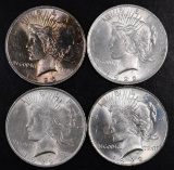 Group of (4) 1922 P Peace Silver Dollars.