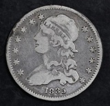 1835 Capped Bust Silver Quarter.