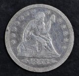 1853 P Arrows & Rays Seated Liberty Silver Quarter.