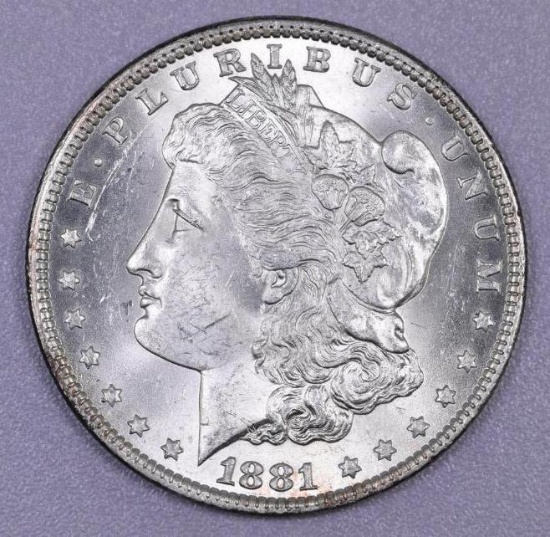 1881 P Morgan Silver Dollar.