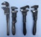 Lot of 4 : Great Northern Railroad Adjustable Wrenches