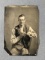 Antique Tintype : Portrait of a Gent w/ Flute