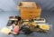 Group of Antique and Vintage Items : Jewelry Box, Boomerang, Pamphlets, and Keys