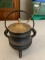 Vintage Fireplace Starter : Cast Iron Kettle Pot + Pumice Wand