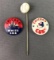 Group of 3 Vintage Baseball Pins: Pinbacks and Stickpin